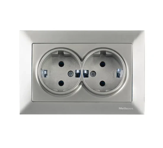 Контакт шуко двоен 16А титан Candela Mutlusan.png